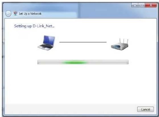 Set Up a Network Setting up D-Link_Net.. Cancel