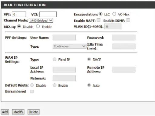 D-LINK DSL-2745 - WAN CONFIGURATION - 5