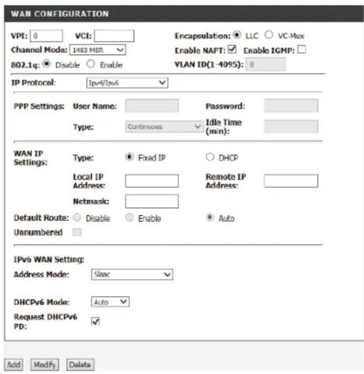 D-LINK DSL-2745 - WAN CONFIGURATION - 7