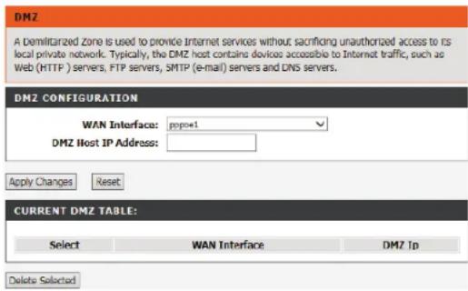 D-LINK DSL-2745 - TABLEAU DE LA DMZ ACTUELLE - 1