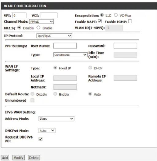 D-LINK DSL-2745 - WAN CONFIGURATION - 2