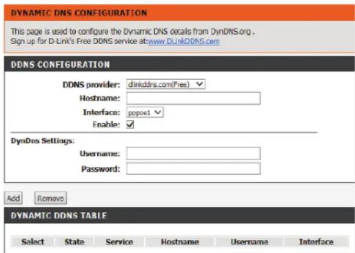 D-LINK DSL-2745 - TABLE DE DDNS DYNAMIQUES - 1