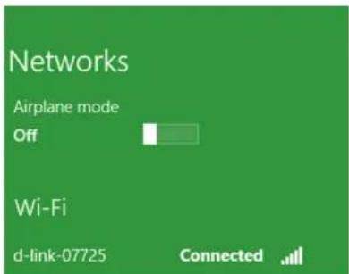 Networks Airplane mode Off Wi-Fi d-link-07725 Connected