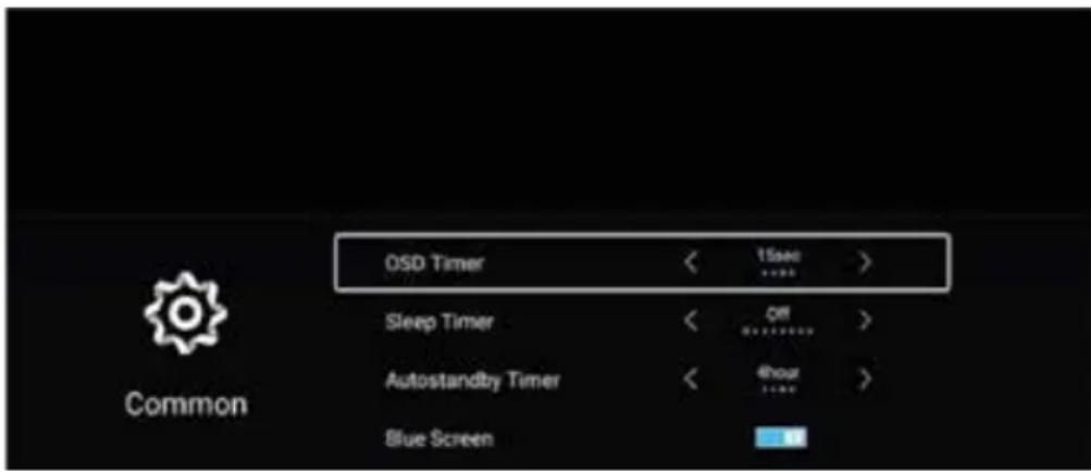 OSD Timer 15sec Sleep Timer Off Autostandby Timer @out Blue Screen