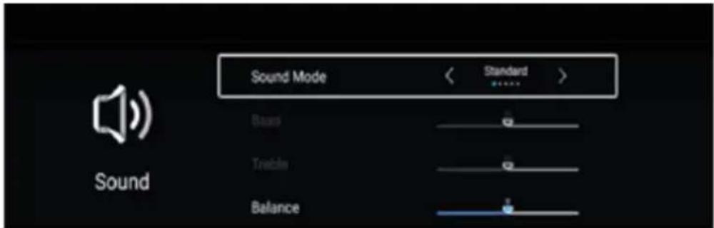 Sound Mode Standard > Base Trouble Balance