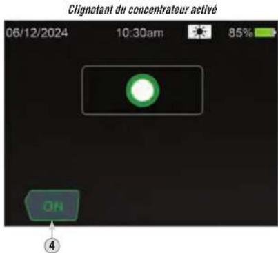 Clignotant du concentrateur activé 06/12/2024 10:30am 85% ON ④