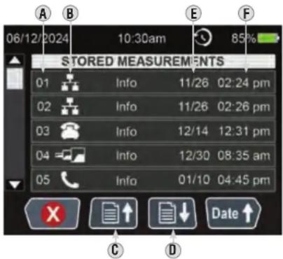Klein Tools VDV501-770 - RECALLING SAVED TEST RESULTS - 1
