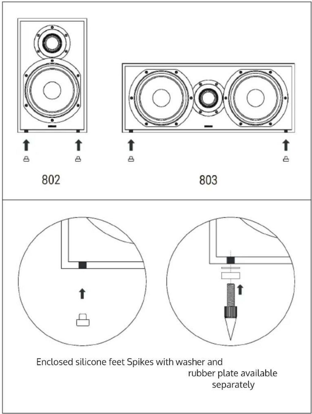 Auna Reference 851 - Feet mounting Reference 802 & 803 - 1
