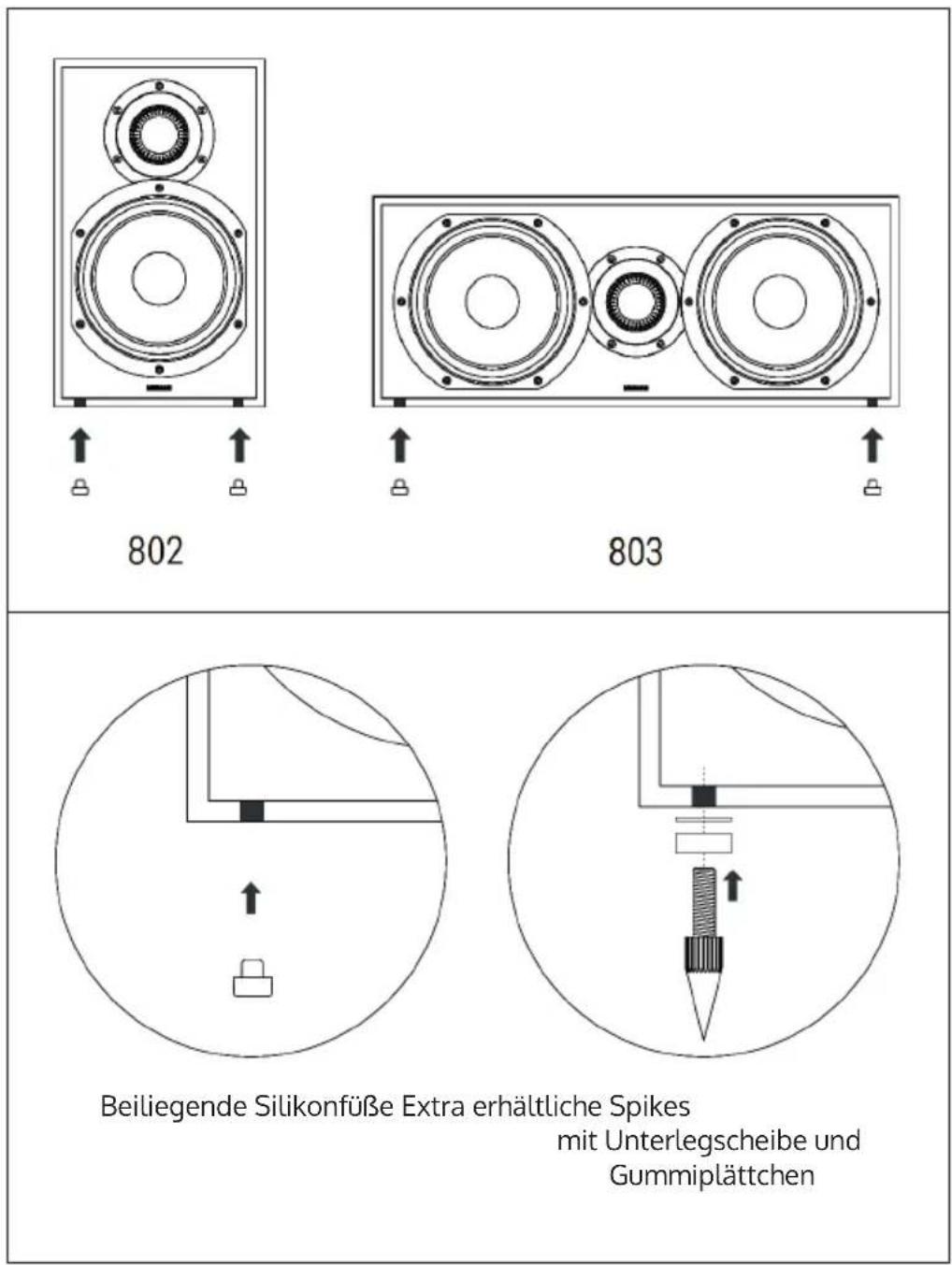 Auna Reference 851 - Fußmontage Reference 802 & 803 - 1
