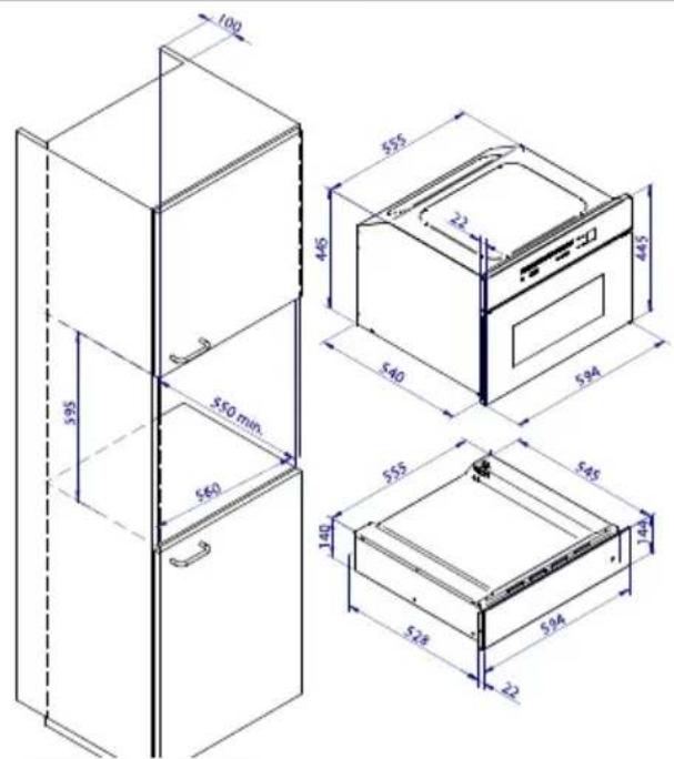 NODOR NorChef SO 4600 MB - Installing the oven in a cabinet - 3