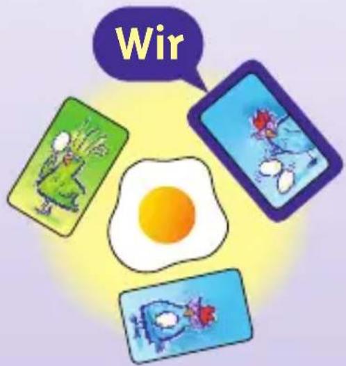Schmidt Henrys Hennen - Meine ausgespielte Karte hat gemeinsam mit einer zweiten (und eventuell dritten) Karte die Mehrheit an Eiern in einer Farbe. - 1