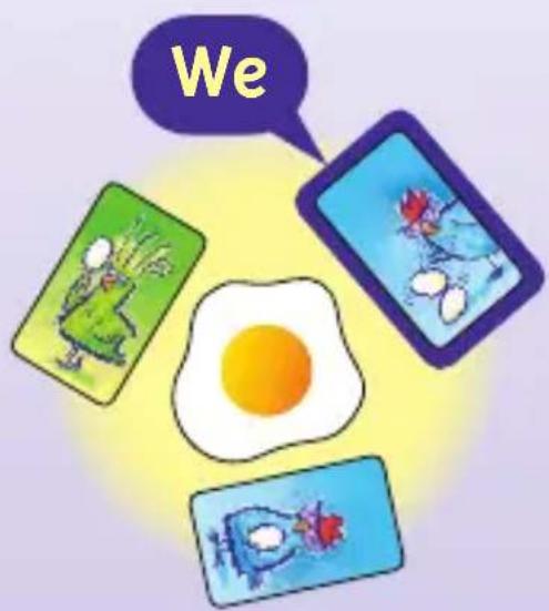 Schmidt Henrys Hennen - The card I have placed down, together with a second (and possibly third) card, has the majority of eggs in one colour. - 1