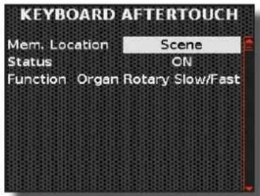KORG Fisa Suprema - Appuyez sur le bouton [MENU/EXIT] et utilisez le bouton [DATA/ENTER] pour sélectionner la page COMMON CONTROLLERS → KEYBOARD AFTERTOUCH. - 1