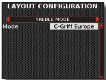 KORG Fisa Suprema - Utilisez le bouton [DATA/ENTER] [◀] [▶] pour sélectionner la page « TREBLE MODE ». - 1