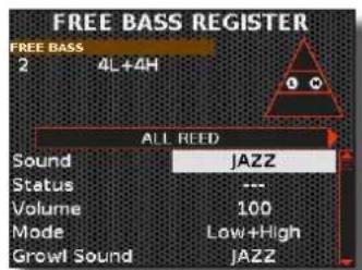 KORG Fisa Suprema - Les paramètres de l'anche « FREE BASS » - 1
