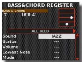 KORG Fisa Suprema - Paramètres de l'anche « BASS & CHORD » - 1