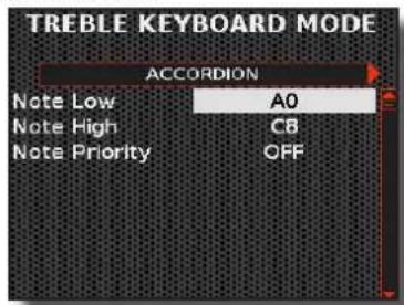 KORG Fisa Suprema - Choix de la partie affectée par la fonction Note Priority (mode clavier) - 1