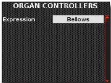 KORG Fisa Suprema - Appuyez sur le bouton [MENU/EXIT] et utilisez le bouton [DATA/ENTER] pour sélectionner la page ORGAN→CONTROLLERS. - 1