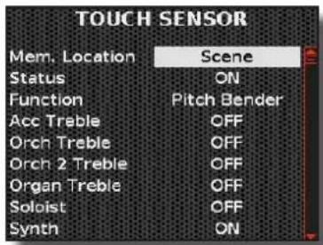KORG Fisa Suprema - Comment attribuer une fonction au contrôleur du capteur tactile - 1
