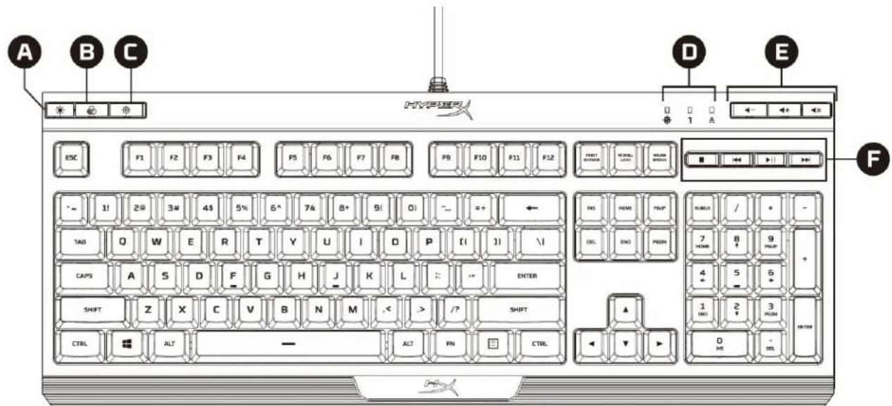 HP HyperX Alloy Core RGB - 키보드 개요: - 1