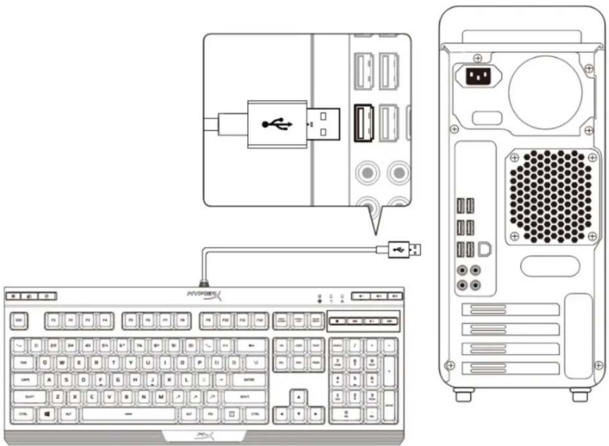 HP HyperX Alloy Core RGB - Keyboard installation: - 1