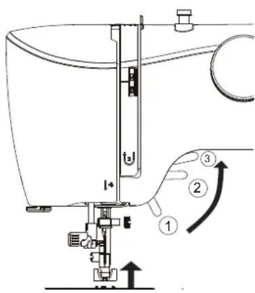 MEDION LIFE SM60 (MD 10689) - Raising and lowering the presser foot - 1