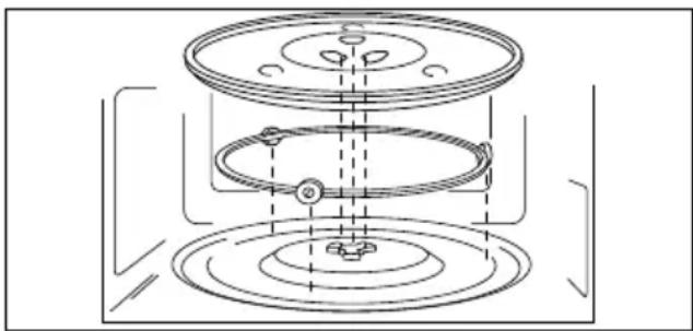 MEDION MD 15000 - Colocación del plato giratorio de cristal - 1