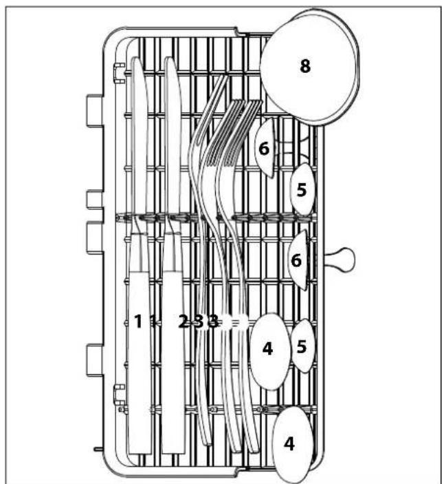 MEDION MD 37763 - Esempio di caricamento delle posate - 1