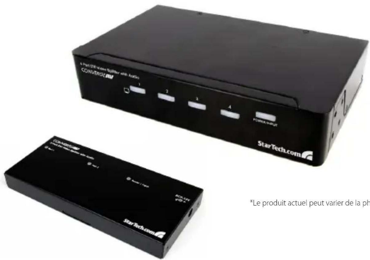StarTech.com ST124DVIA - Répartiteur Video DVI 2/4-Ports avec Audio - 1