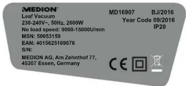 MEDION MD 16907 - REMARQUE! - 2
