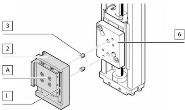 Festo EHAM-E20-40-Z - Placer la fixation sur le kit d'adaptation - 1