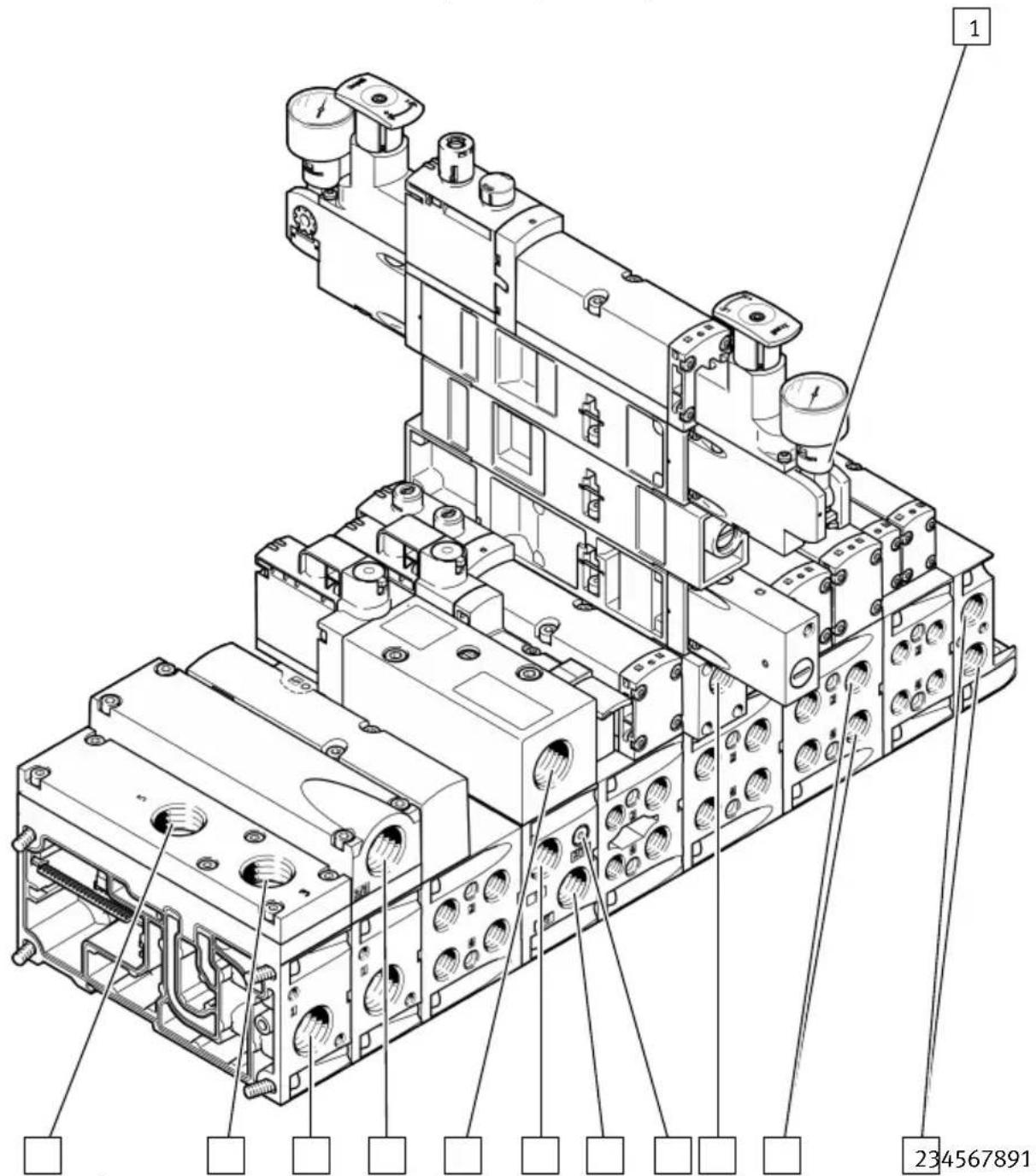 Festo VTSA-F-CB - Éléments de raccordement des composants pneumatiques - 1
