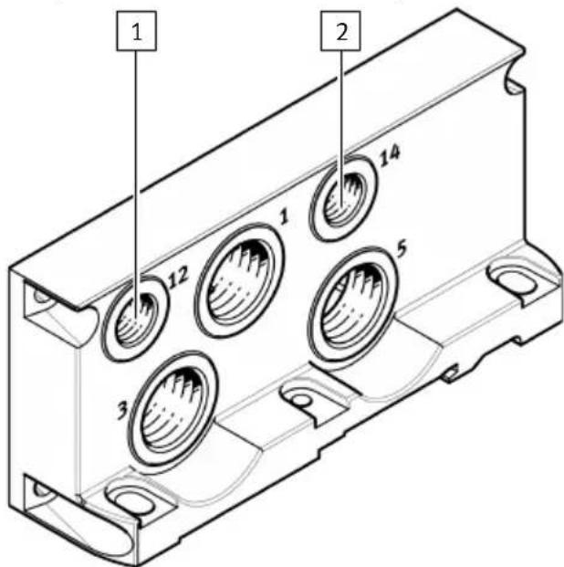 Festo VTSA-F-CB - Plaque d'extrémité VABE-...RZ-... pour alimentation en air de pilotage externe - 1
