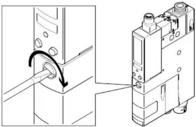 Festo OVEM-14-H-BN-QO-OE-N-2P - Réglage de l'Intensité de l'impulsion d'éjection - 1