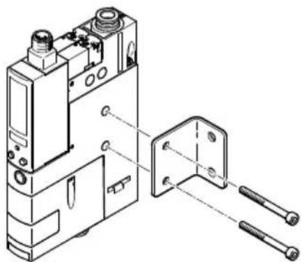Festo OVEM-14-H-BN-QO-OE-N-2P - Fixation avec une équerre de fixation - 1