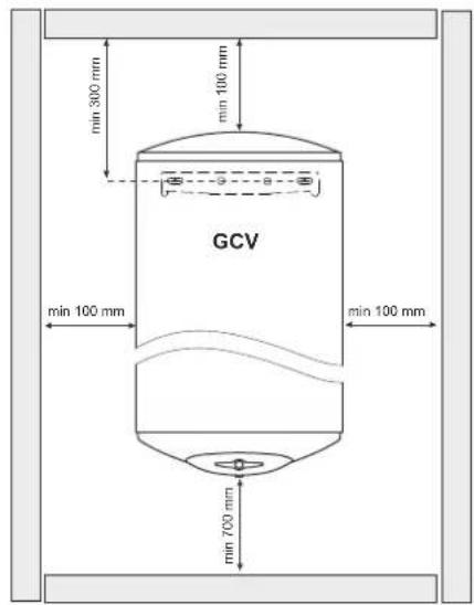 min 300 mm min 100 mm GCV min 100 mm min 100 mm min 700 mm