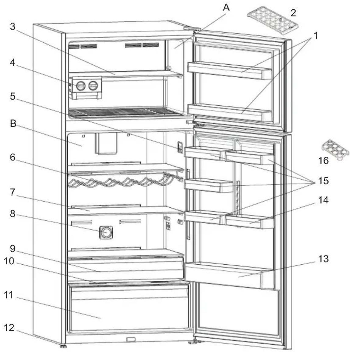 TEKA RTF 15810 SS - PARTES Y COMPARTIMENTOS DEL APARATO - 1