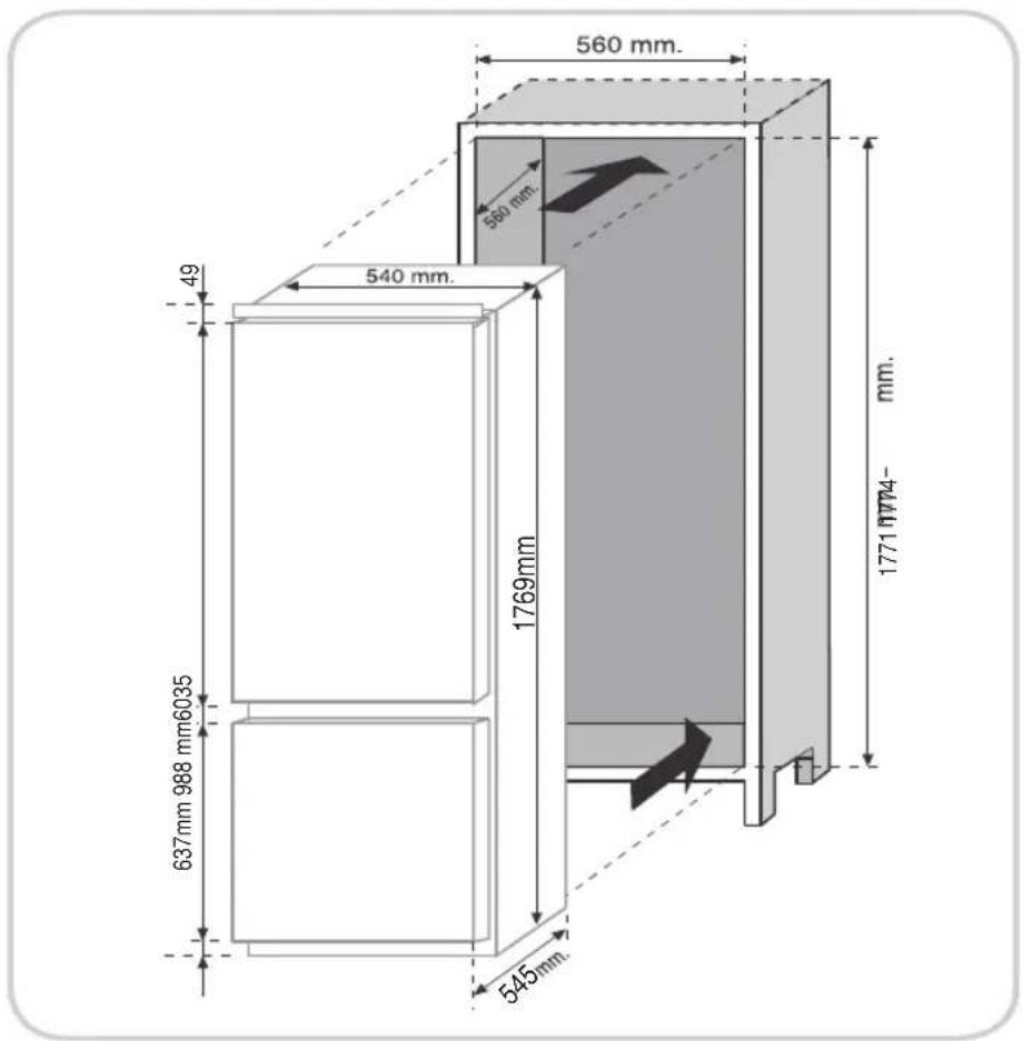 TEKA RBF 73351 FI WH - PRODUKTABMESSUNGEN UND EINGEBAUTES FACH - 1