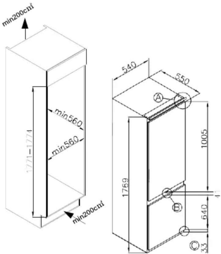 TEKA RBF 73380 FI EU - Inštalačný výkres - 1