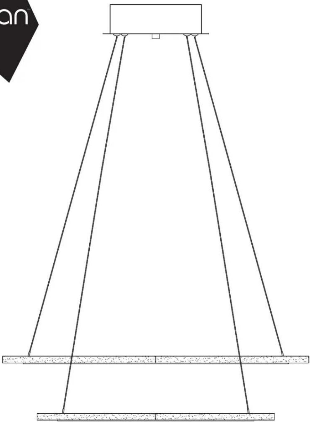 ELAN Hyvo 83670 - LUMINAIRE SUSPENDU À 2 ANNEAUX À DEL - 1