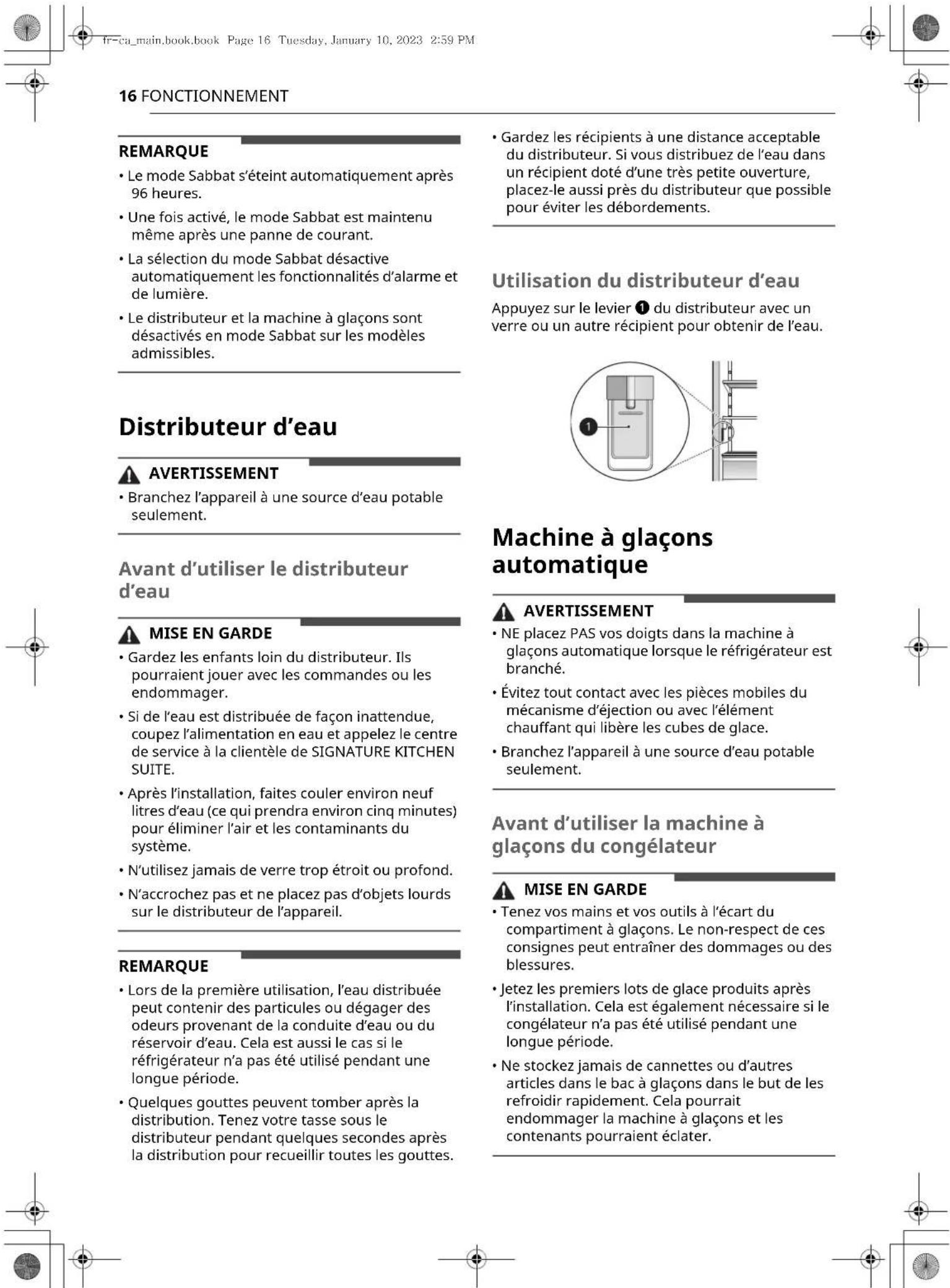 SIGNATURE SKSFD4826P - Utilisation du mode Sabbat - 2
