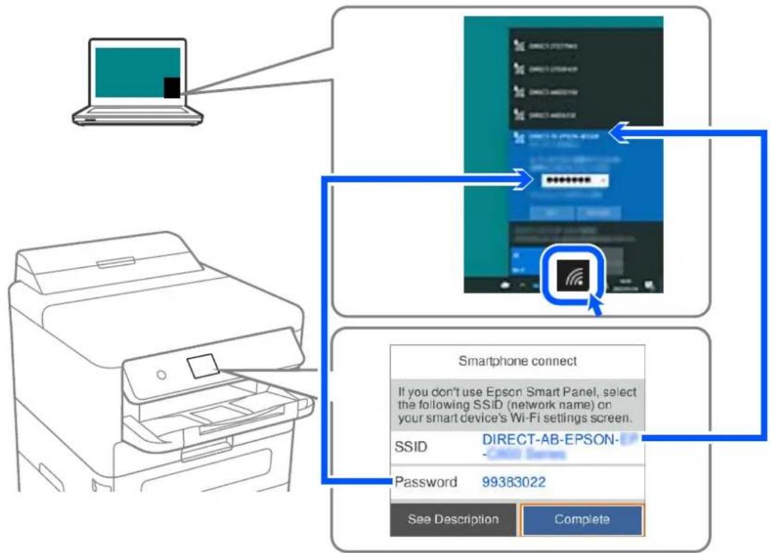 EPSON WorkForce Pro EM-C800R - Connexion à un ordinateur via Wi-Fi Direct - 2