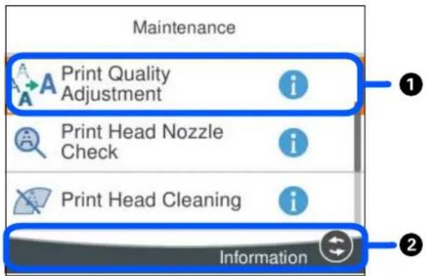 EPSON WorkForce Pro EM-C800R - Configuration de l'écran de menu - 1