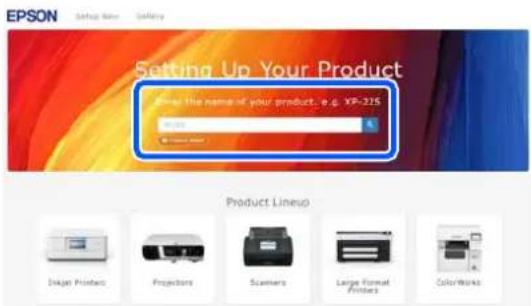 EPSON SureColor SC-V1000 - Dans votre navigateur Internet, saisissez epson/sn, puis saisissez le nom du produit que vous utilisez, et cliquez sur a. - 1