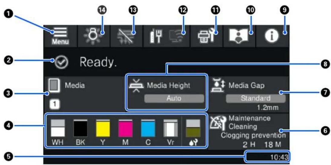 EPSON SureColor SC-V1000 - Écran d'accueil - 1
