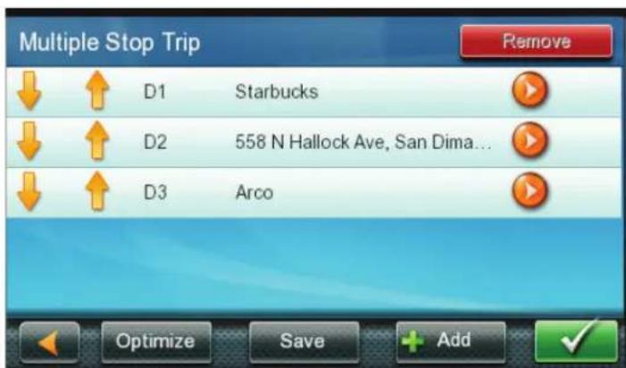 Multiple Stop Trip D1 Starbucks D2 558 N Hallock Ave, San Dima... D3 Arco Optimize Save Add ✓ Remove