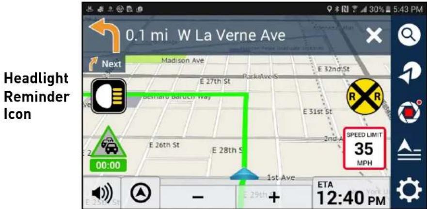 MAGELLAN RoadMate 7771T-LMB - Use the Headlight Reminder. - 1