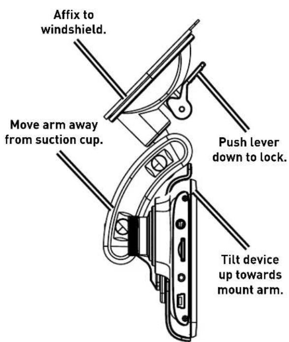 MAGELLAN RoadMate 7771T-LMB - Mount the Device. - 1