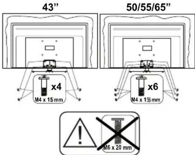 PANASONIC TB-65W63AE7 - Montaje del pedestal - 3