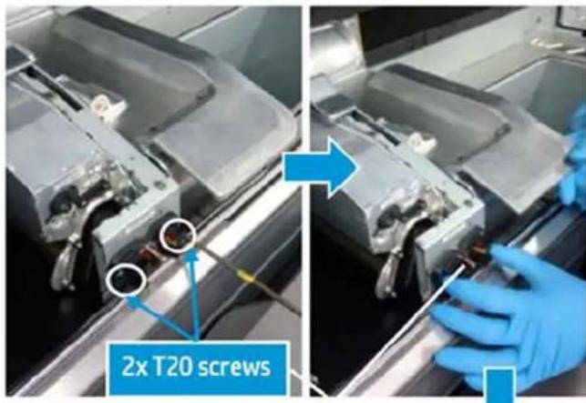 HP Jet Fusion 500 3D - Instructions de retrait des brosses de roulement avant du chariot - 3